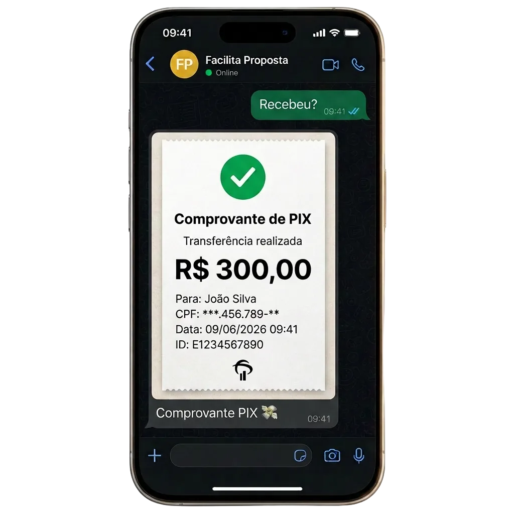 Comprovante de PIX enviado na hora após aprovação
