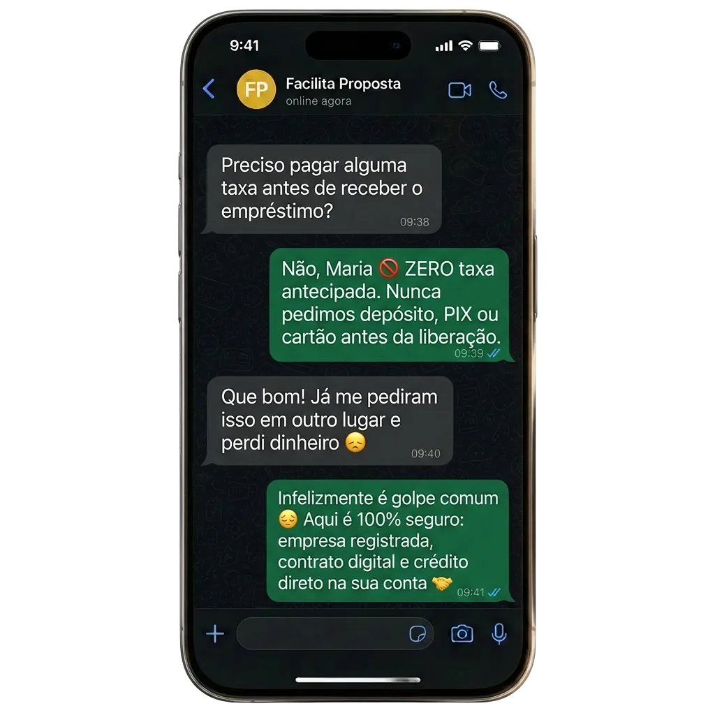 ZERO taxa antecipada. Trabalhamos há anos de forma honesta